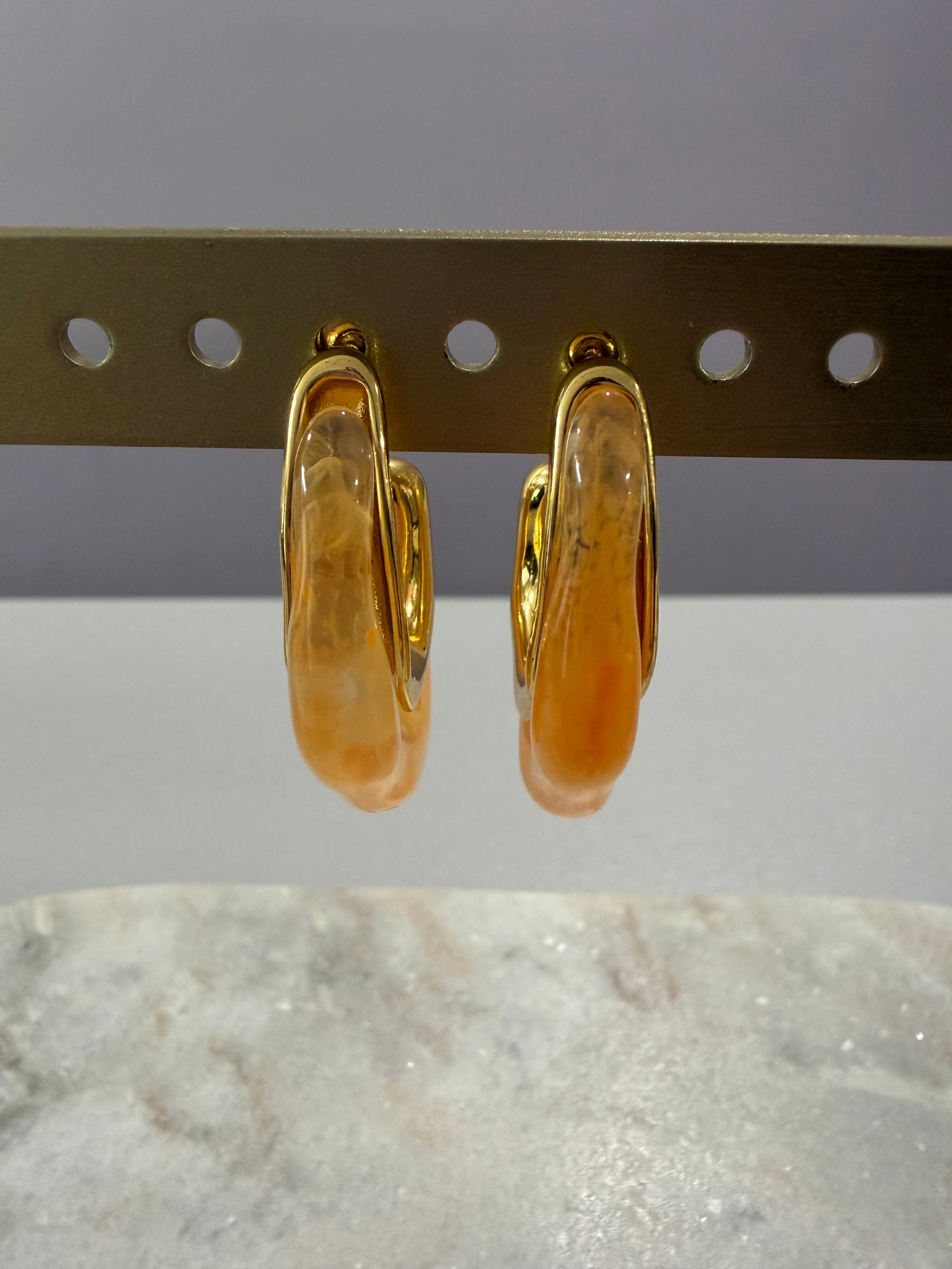 Boucles d’oreilles élégantes - jaune orangé