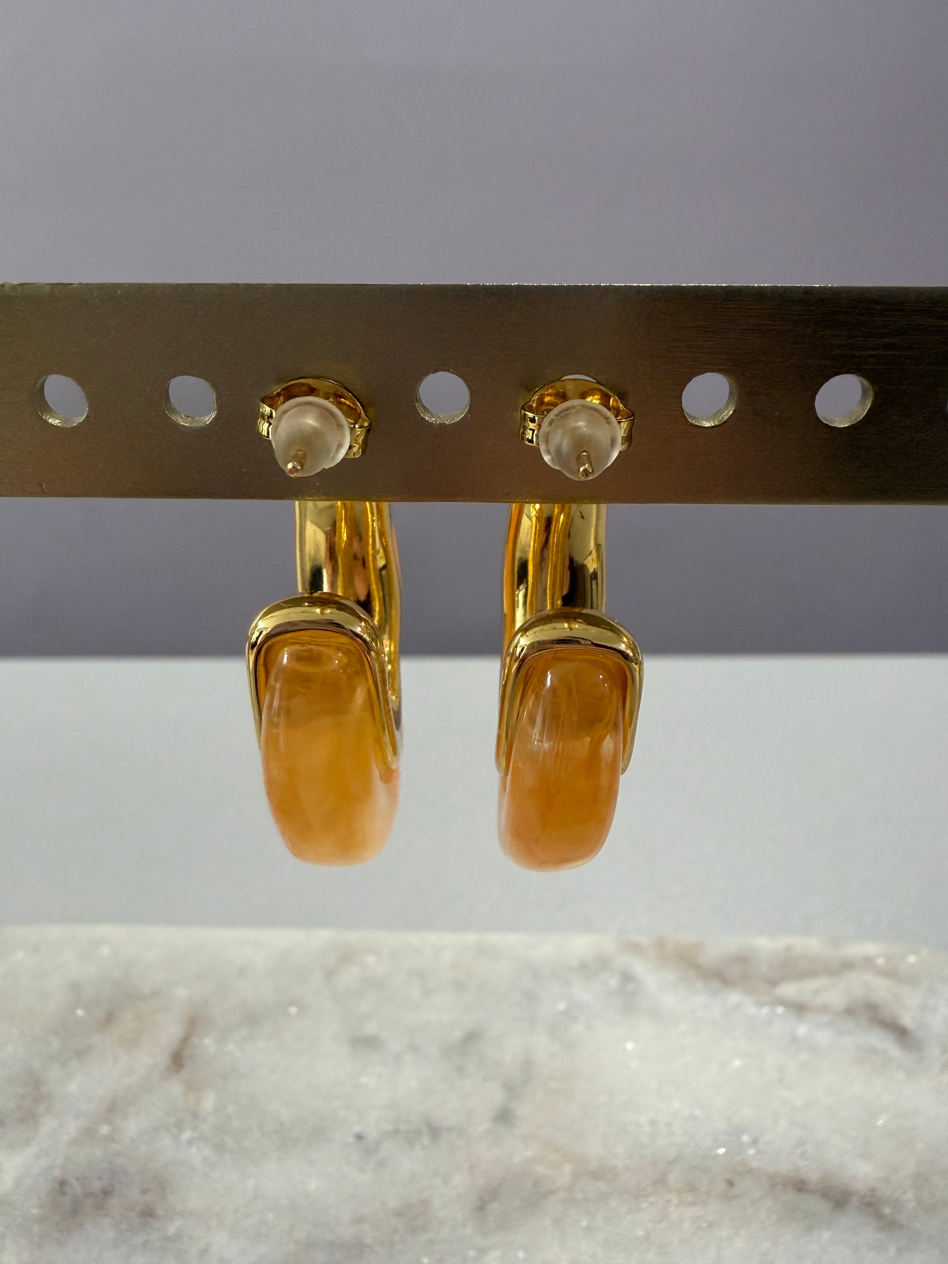 Boucles d’oreilles élégantes - jaune orangé