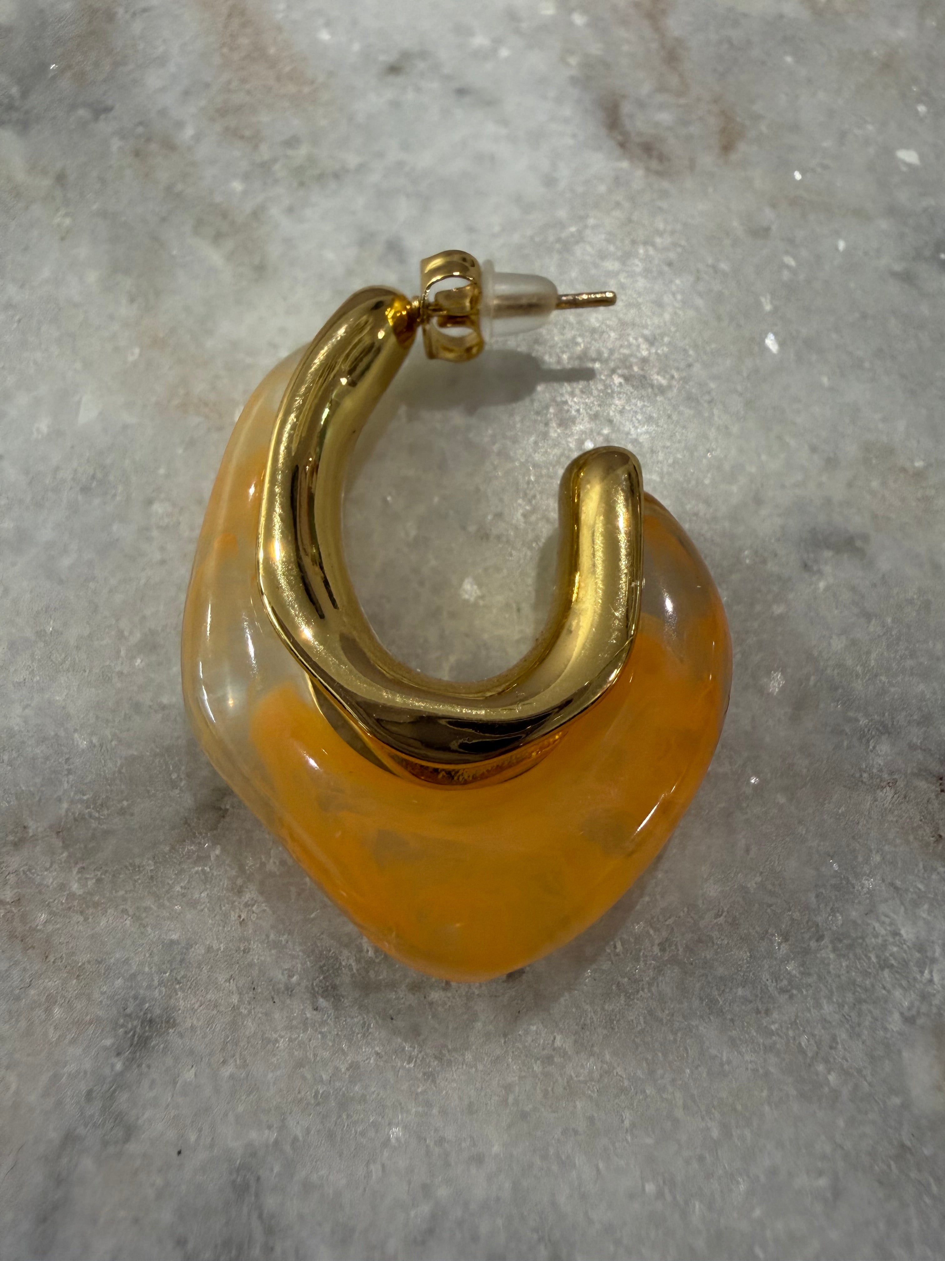 Boucles d’oreilles élégantes - jaune orangé