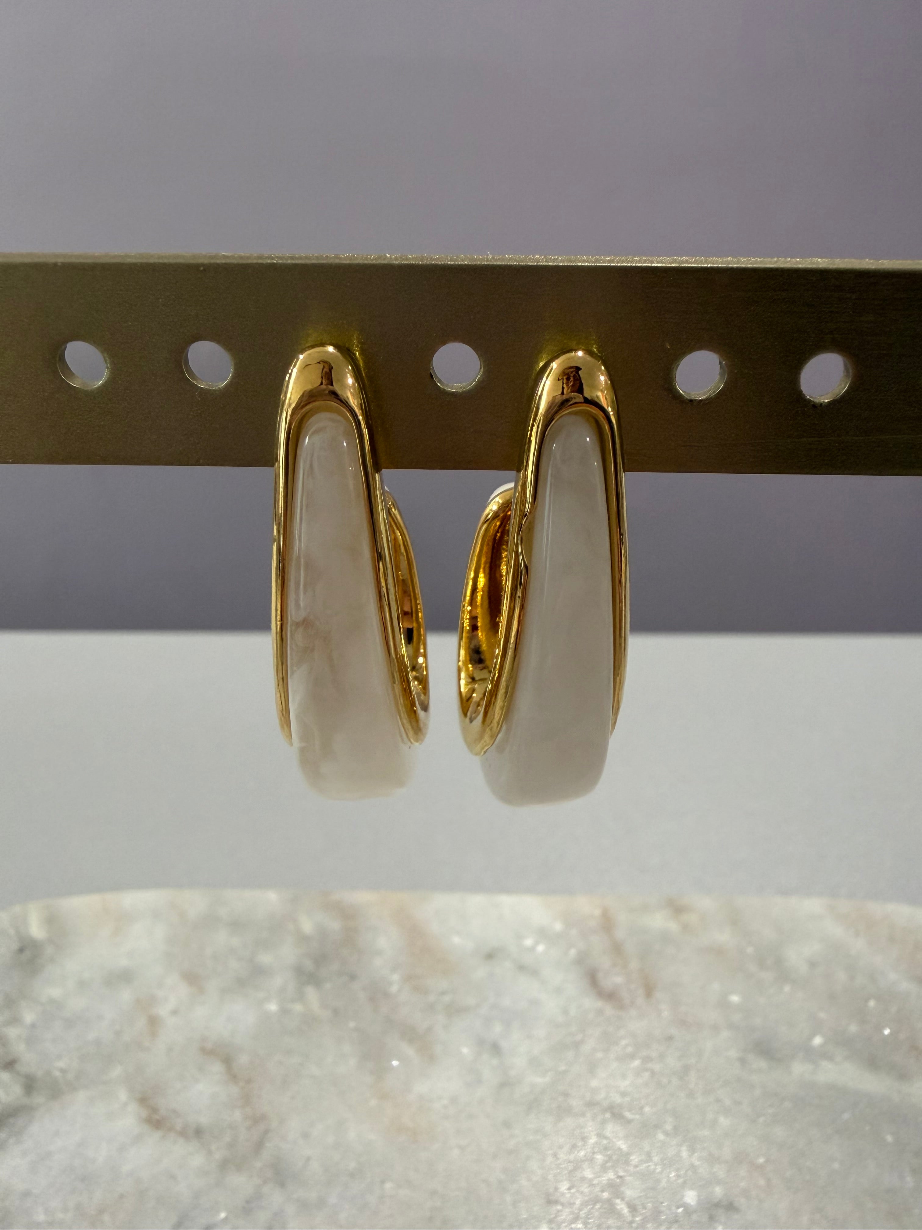 Boucles d’oreilles chic et élégante - Blanc