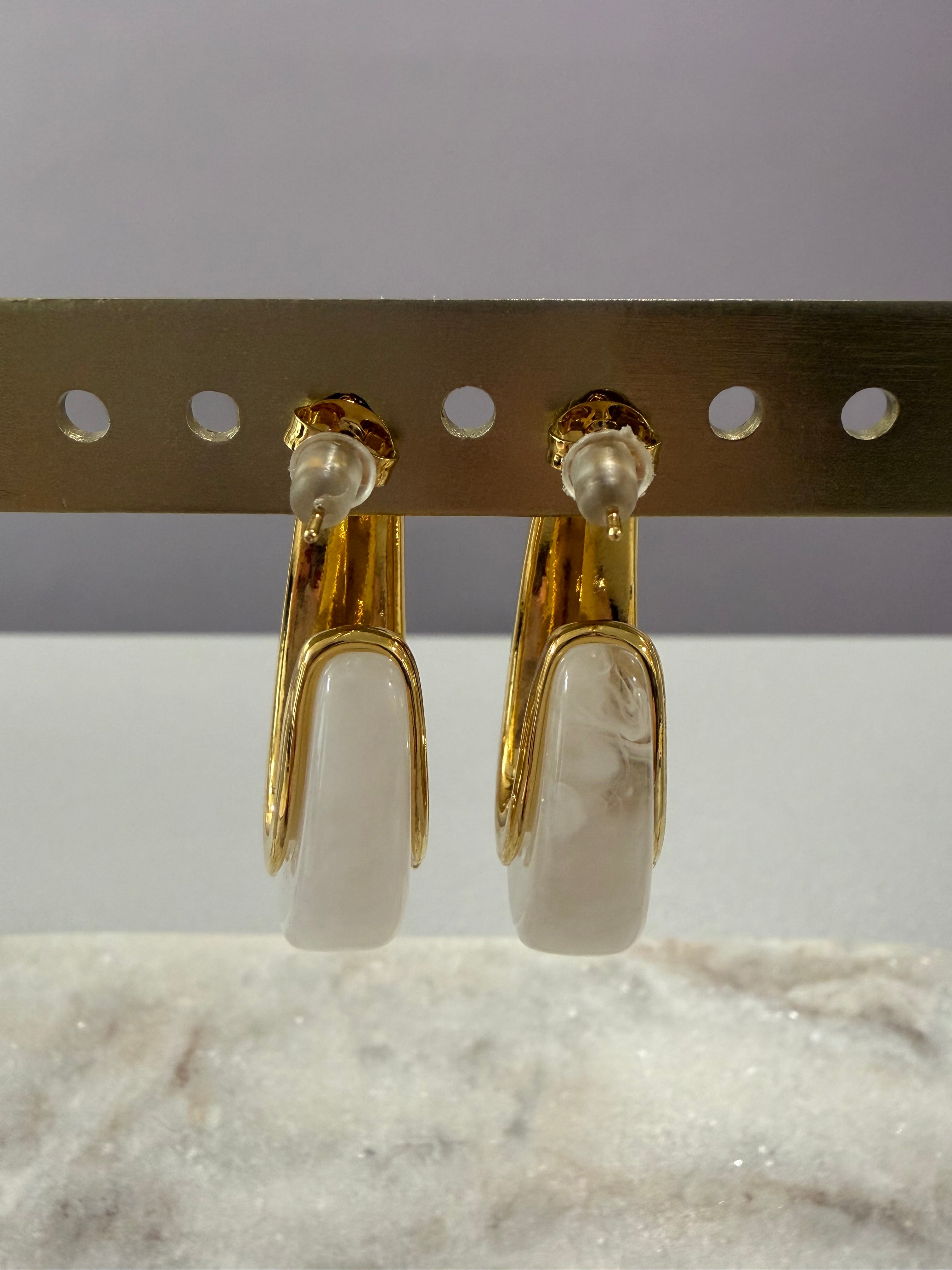 Boucles d’oreilles chic et élégante - Blanc