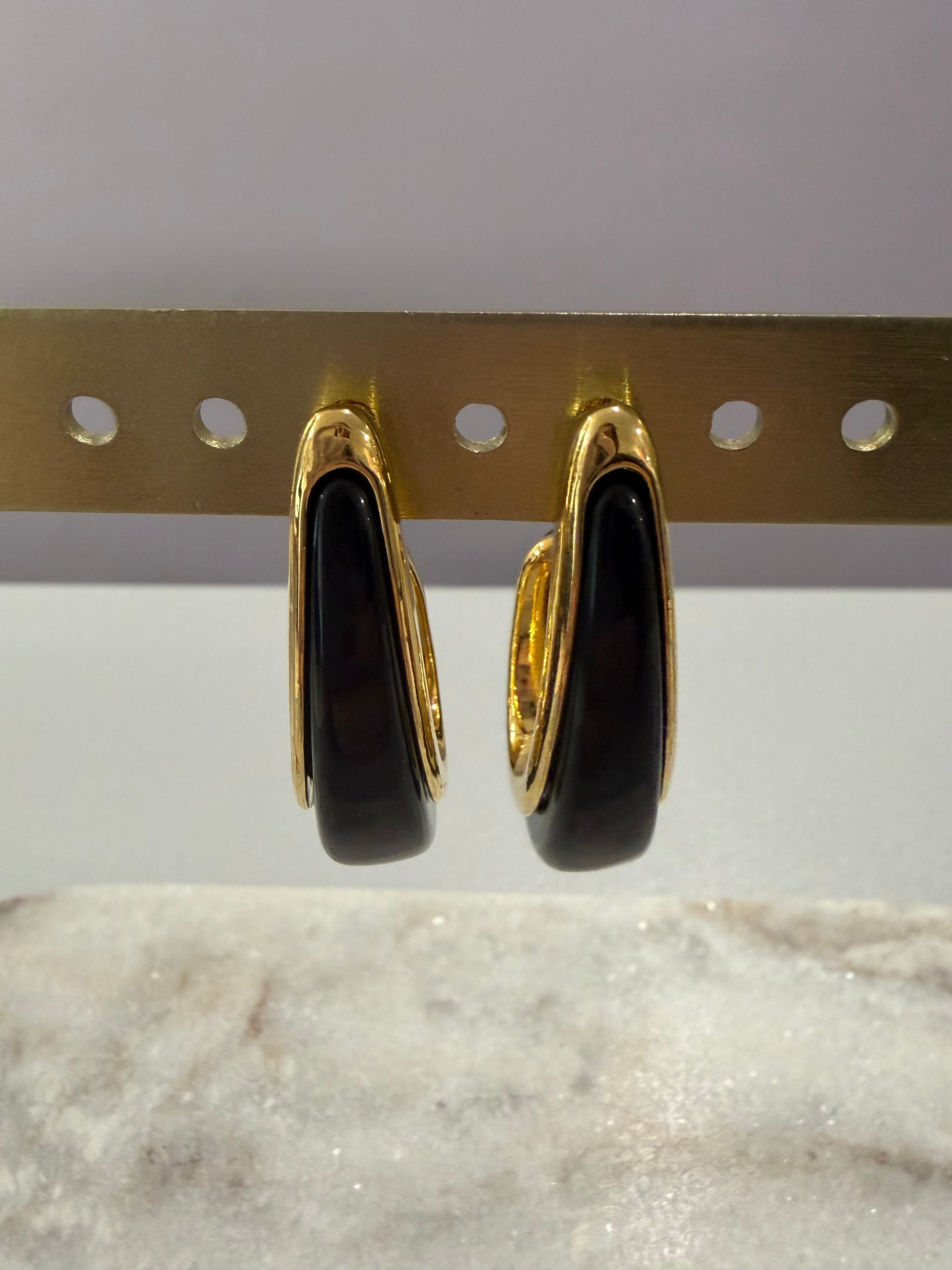 Boucles d’oreilles chic et élégante - noir