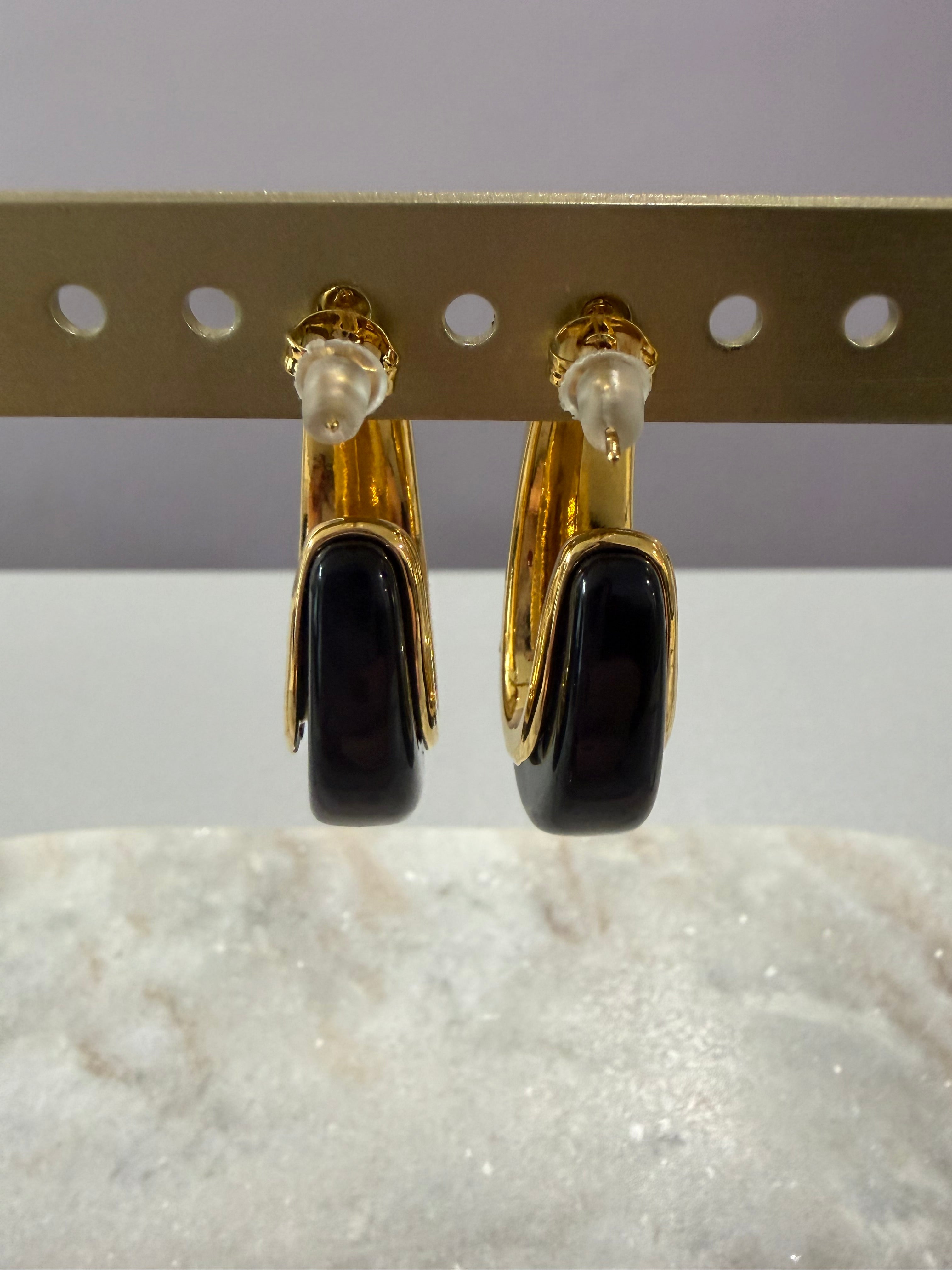 Boucles d’oreilles chic et élégante - noir