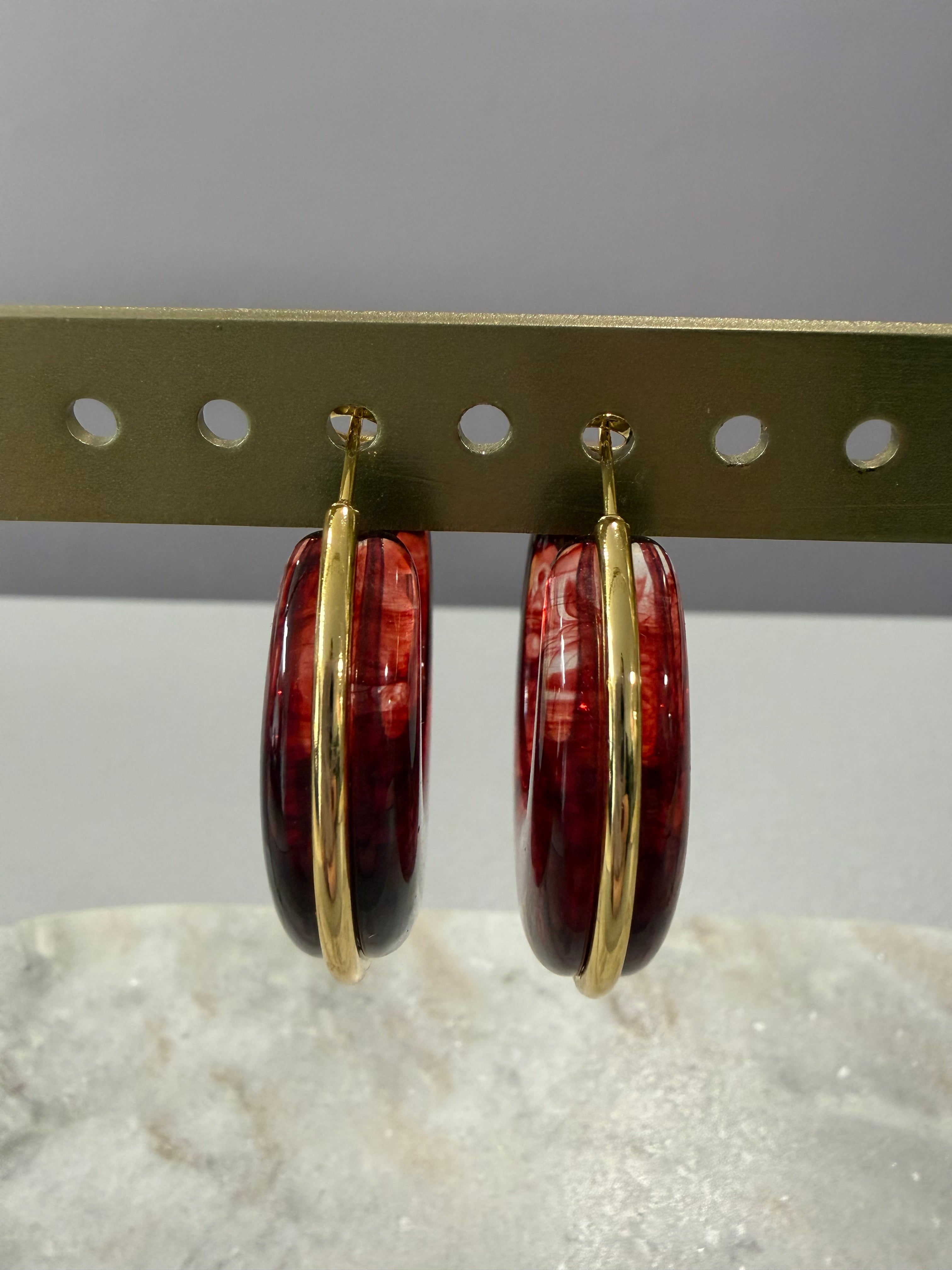 Créoles épaisses - rouge