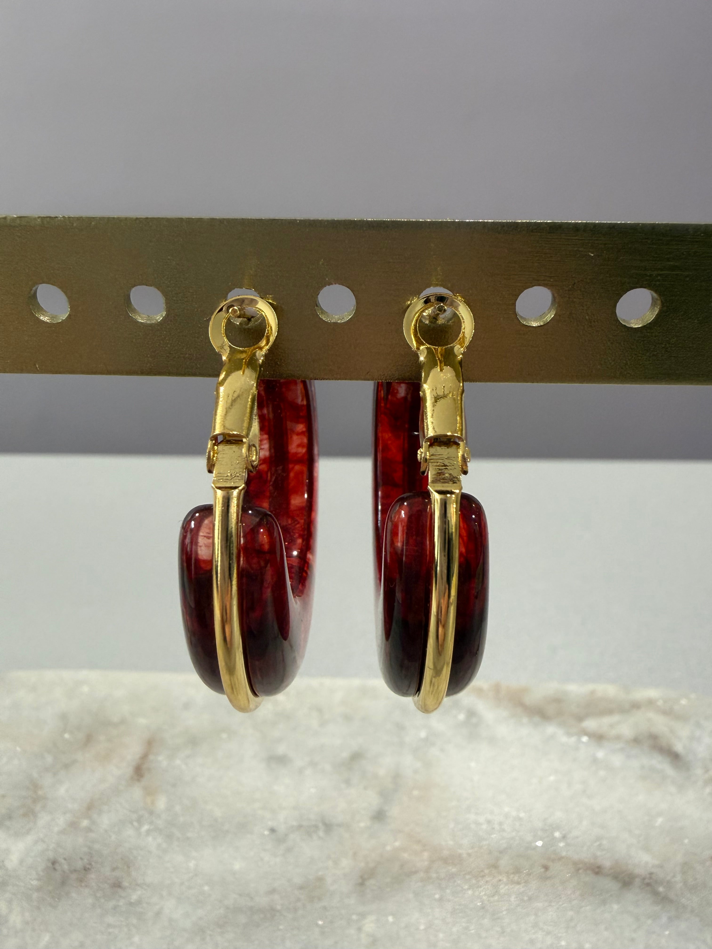 Créoles épaisses - rouge