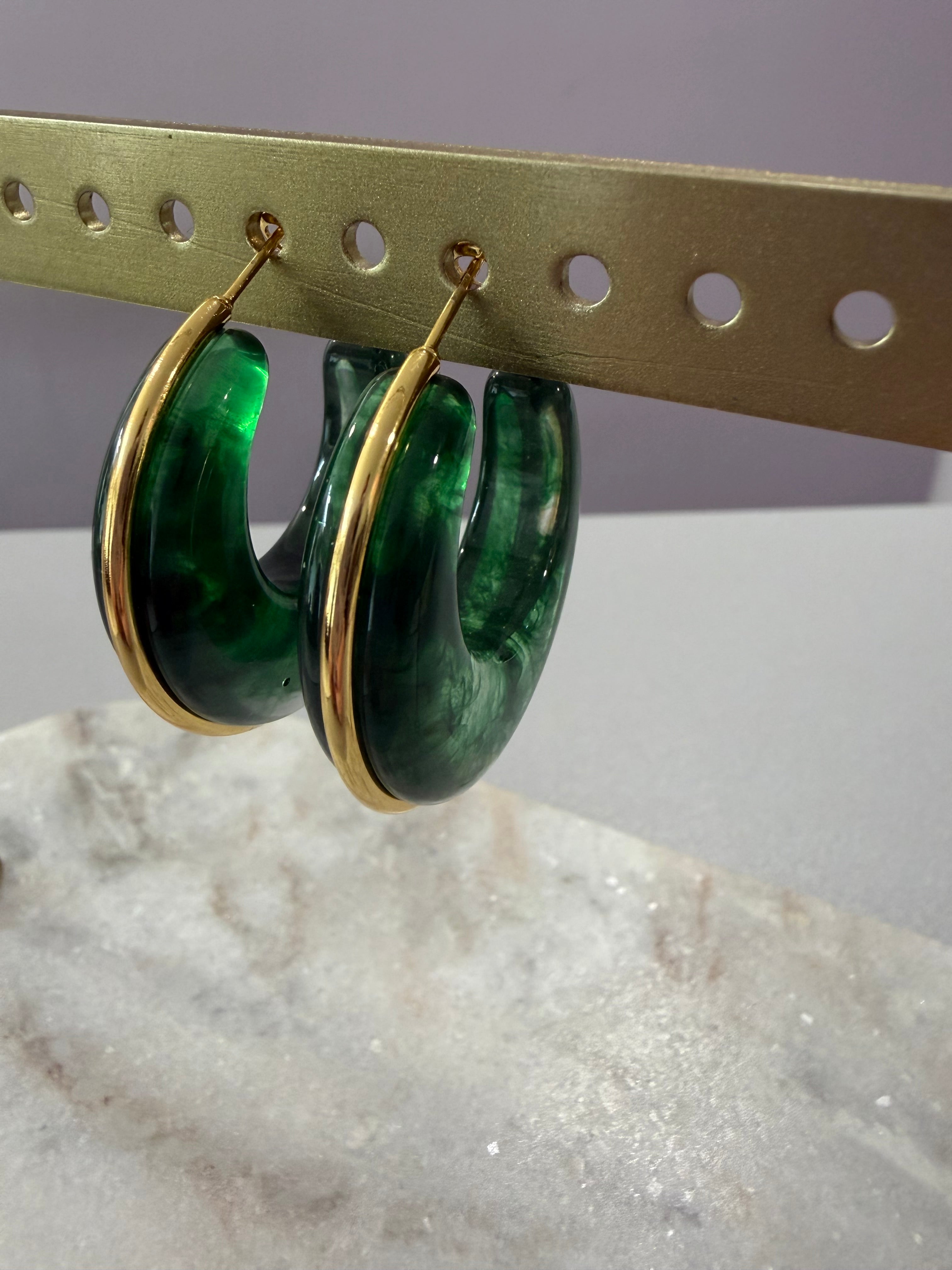 Créoles épaisses - vert