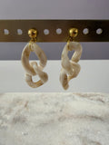 Boucles d’oreilles à maillons « Vintage » - blanc marbré