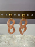 Boucles d’oreilles à maillons « Vintage » - rose marbré