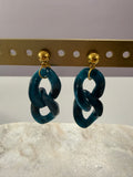 Boucles d’oreilles à maillons « Vintage » - bleu