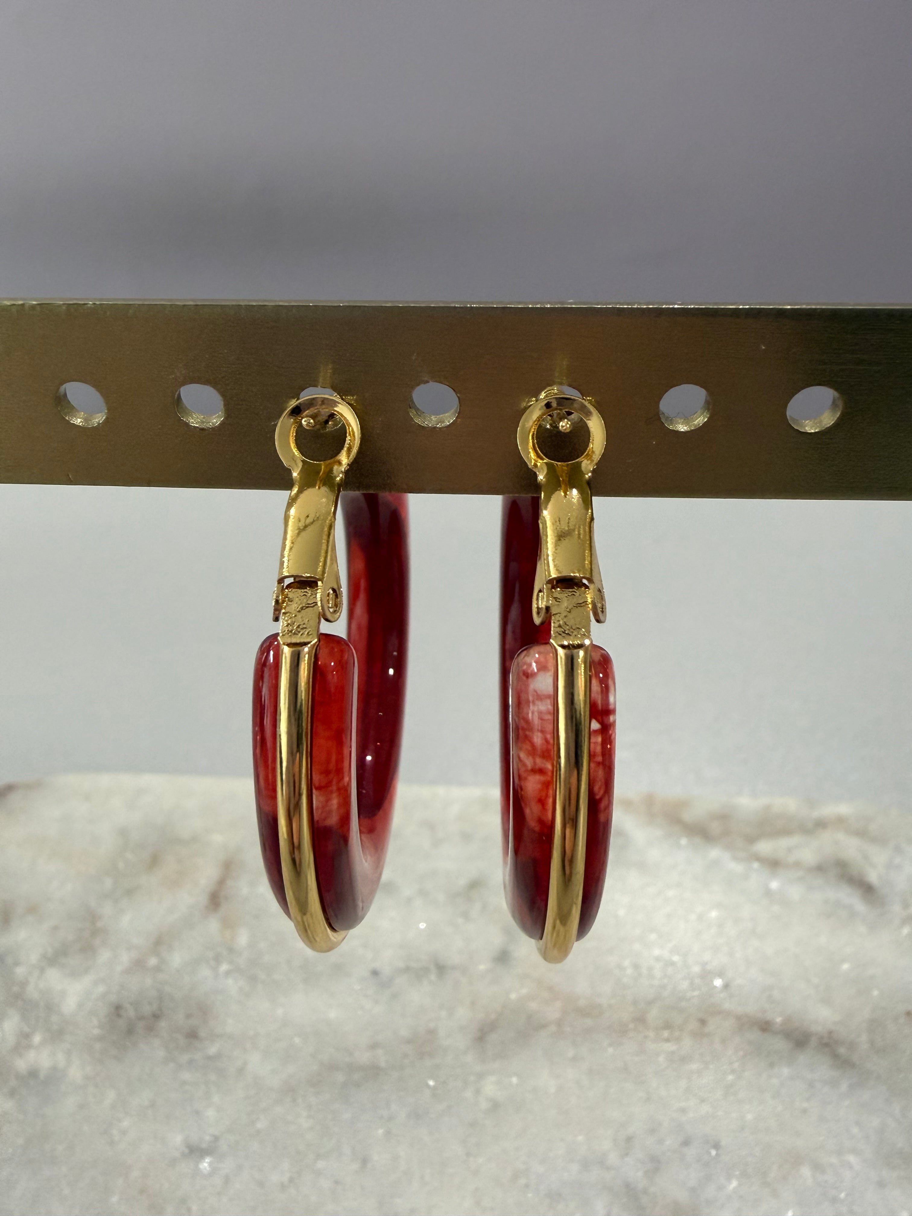 Créoles fines - rouge