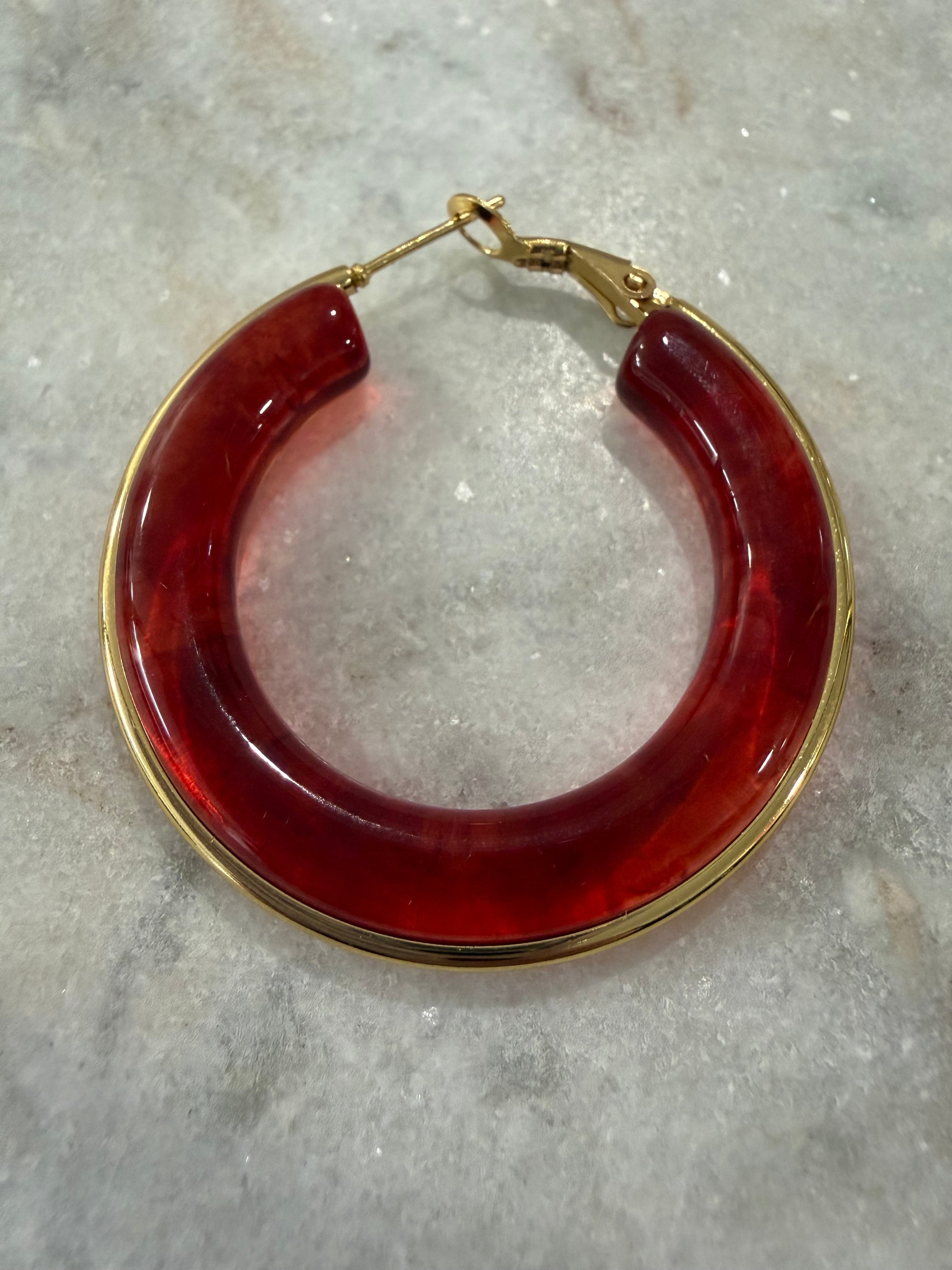 Créoles fines - rouge