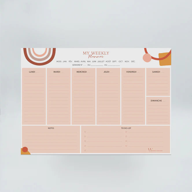 Bloc-notes organisateur « My weekly planner »