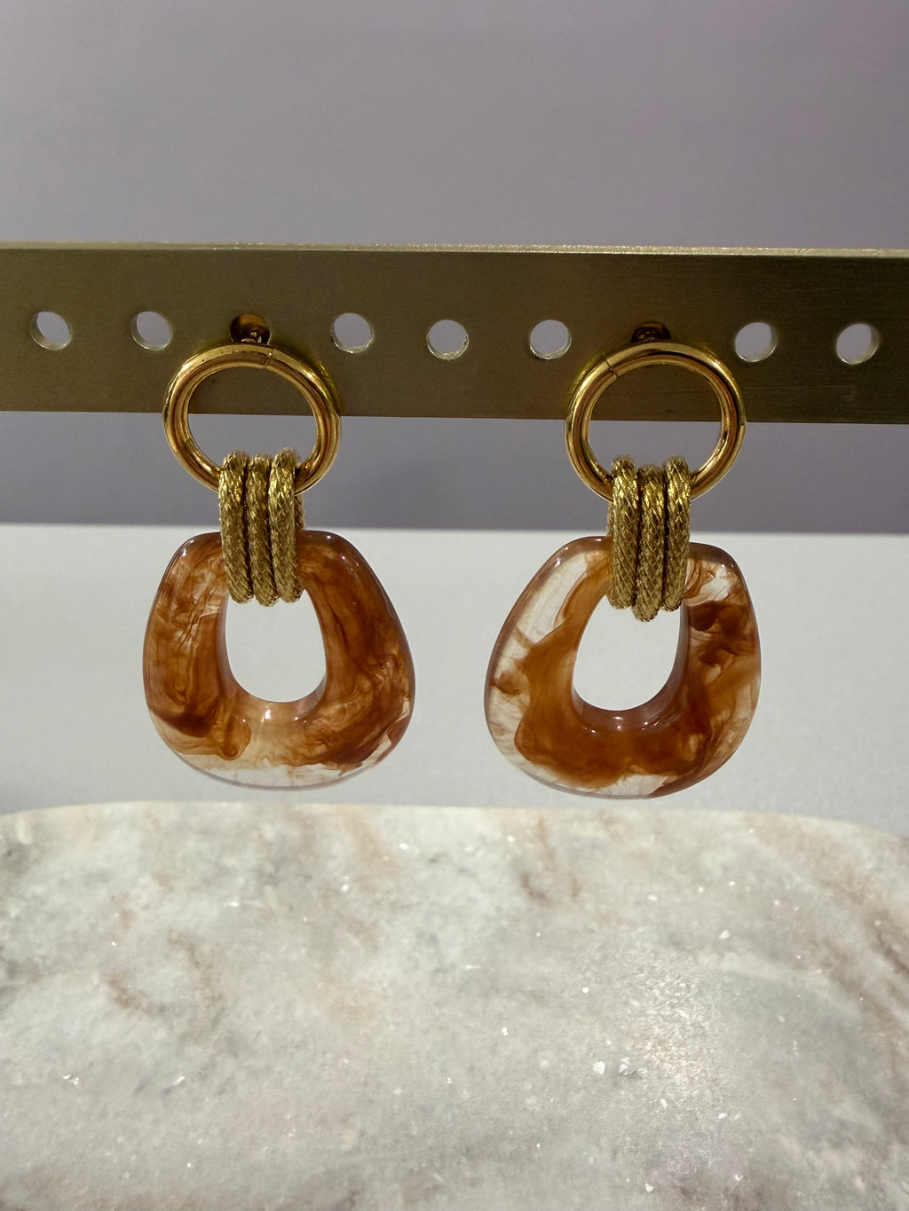 Boucles d’oreilles « Bonnie » - café