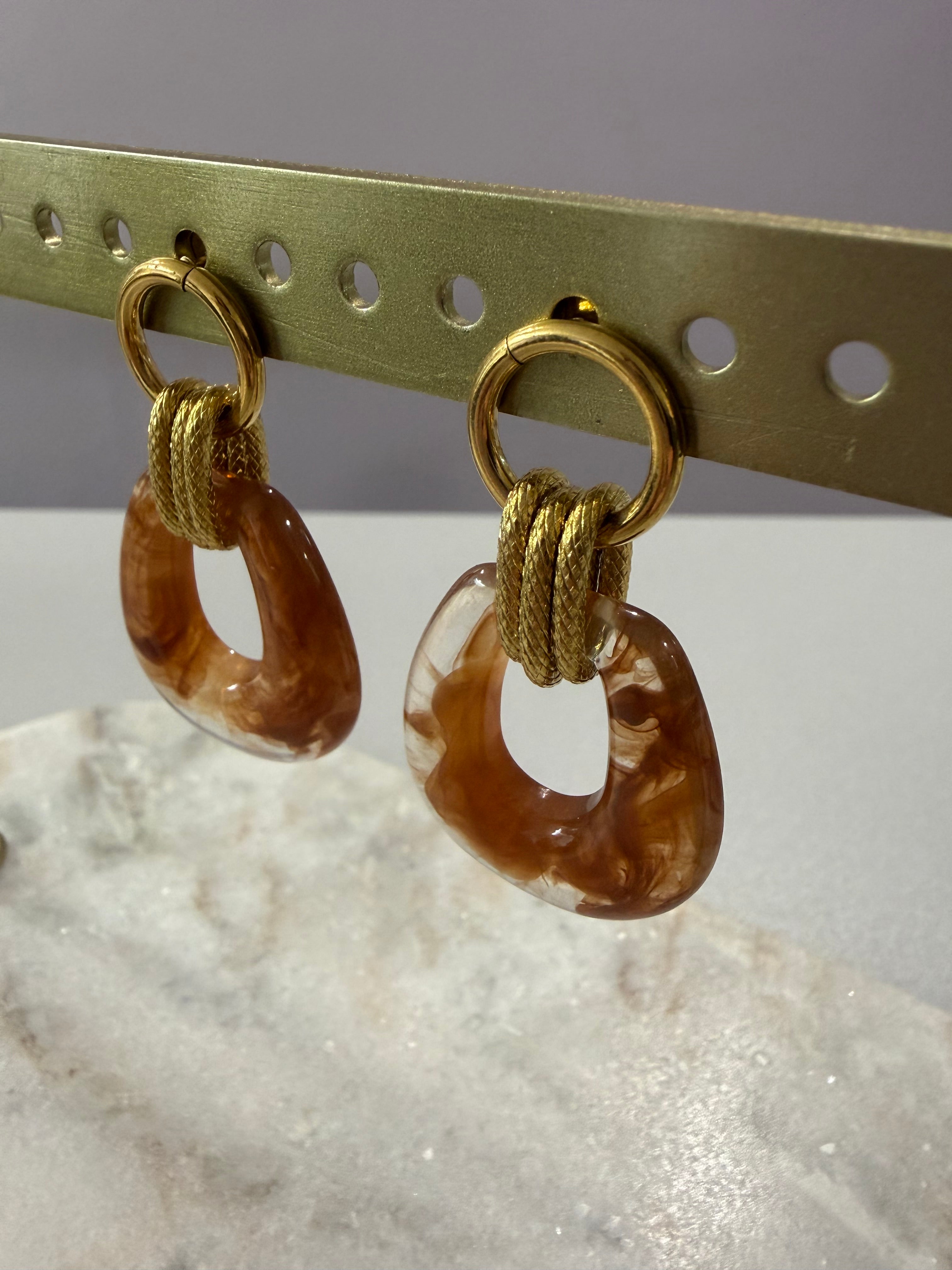 Boucles d’oreilles « Bonnie » - café