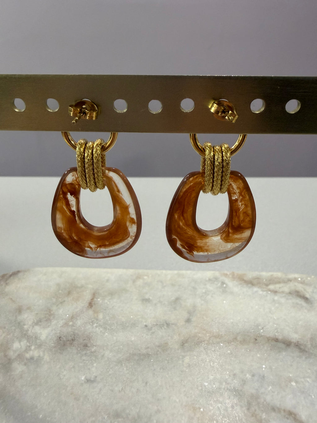 Boucles d’oreilles « Bonnie » - café