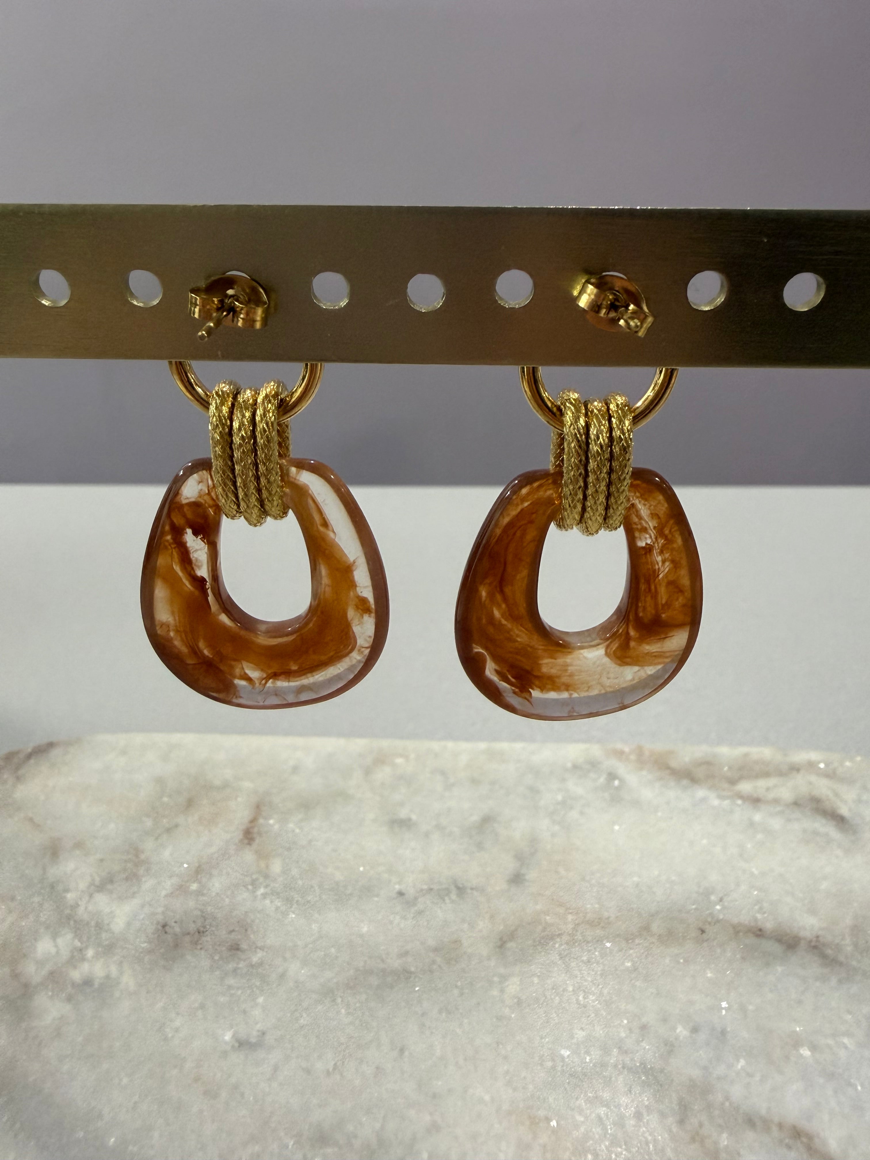 Boucles d’oreilles « Bonnie » - café
