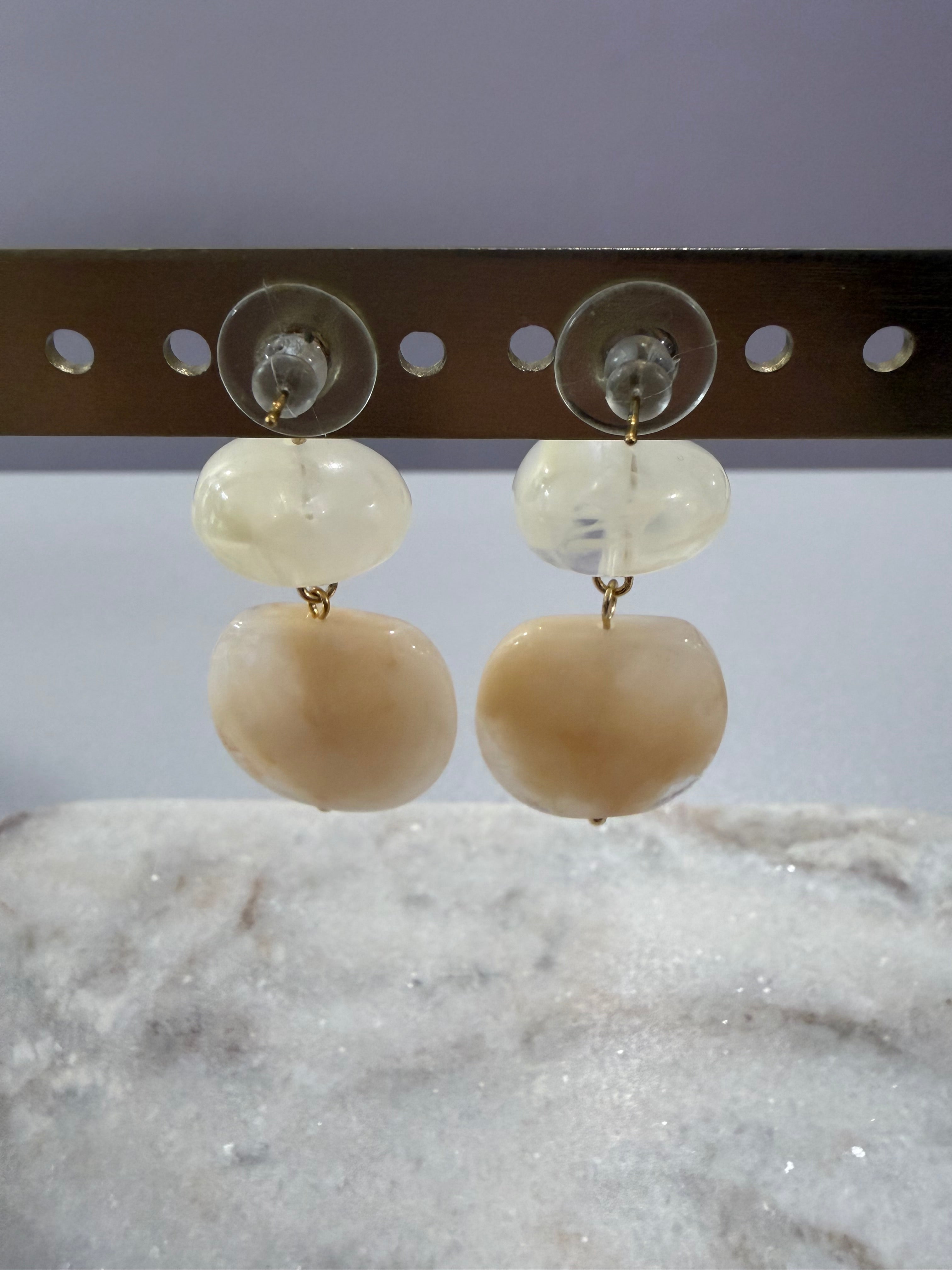 Boucles d’oreilles « Perle » - blanc cassé