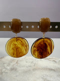 Boucles d’oreilles « Grande perle » - Brun