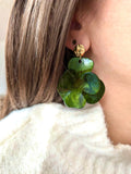 Boucles d’oreilles « Camélia » - vert