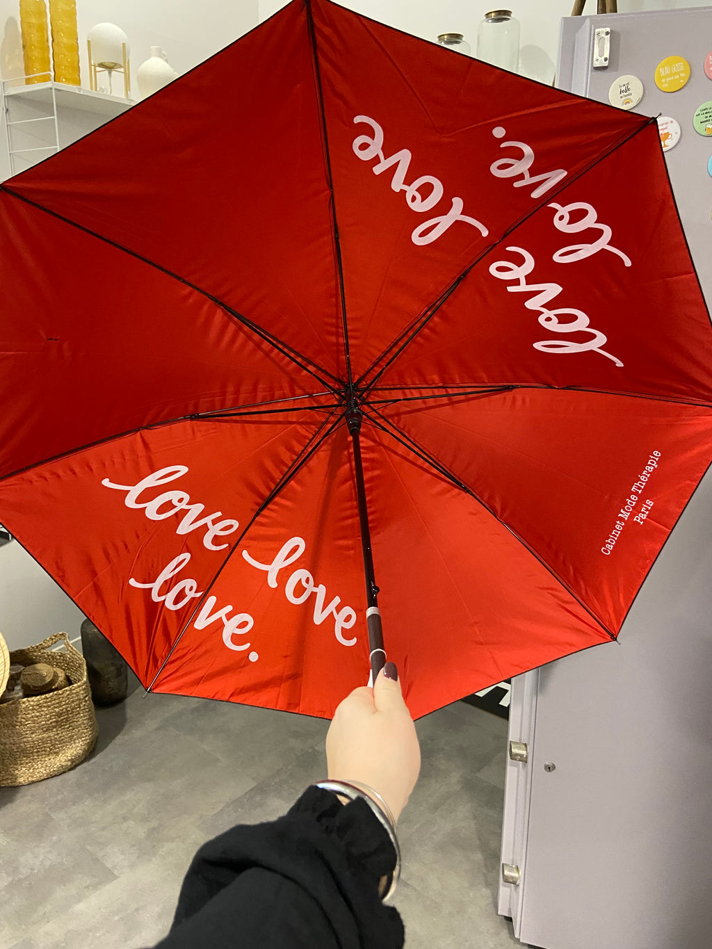 Parapluie canne « Love, love, love »