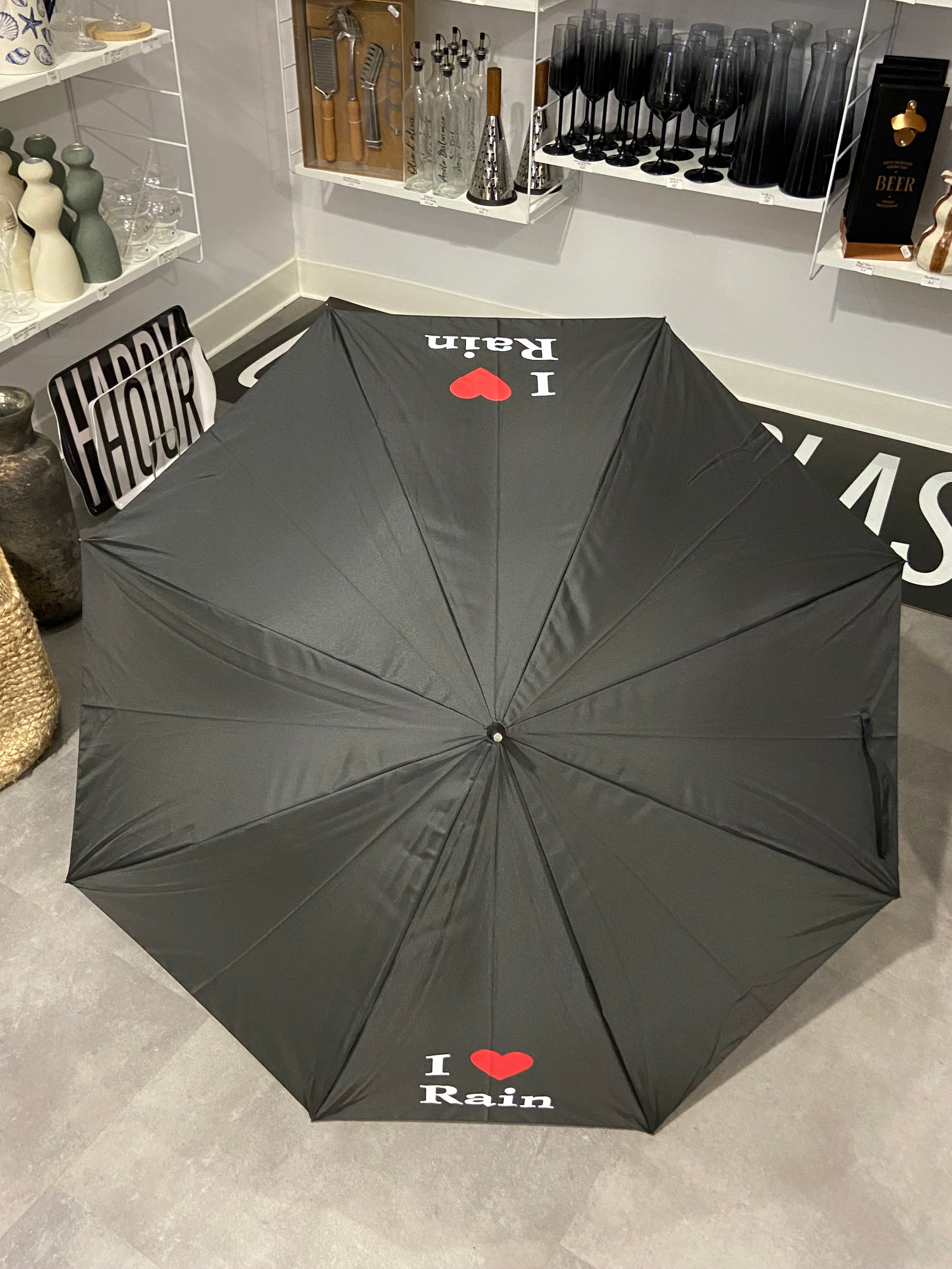 Parapluie canne « I love rain »