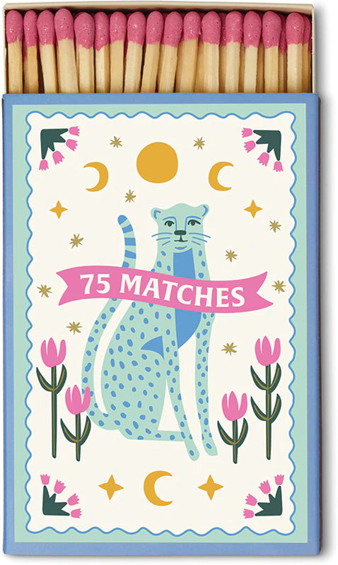 Boite d'allumettes Adopo « Blue Cheetah » - 75 Allumettes