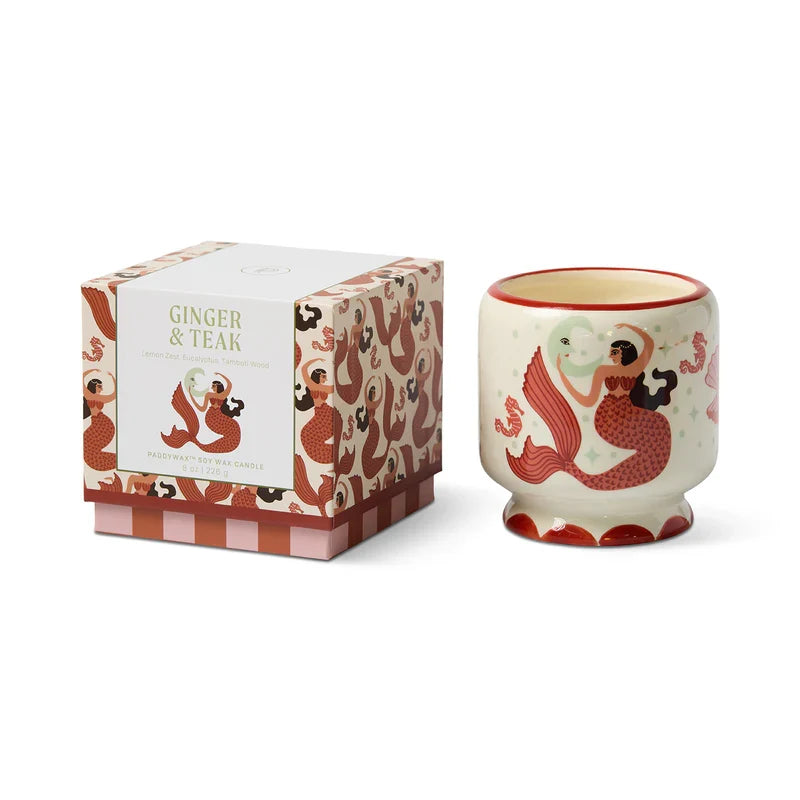 Bougie parfumée « Mermaid & Moon » Adopo Paddywax - Gingembre et bois de teak