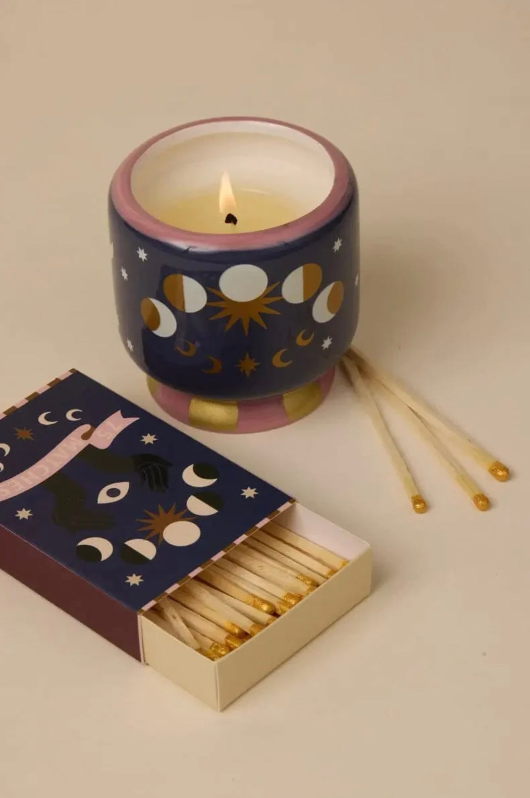 Bougie parfumée « Moon phases » Adopo Paddywax - Jasmine & rose
