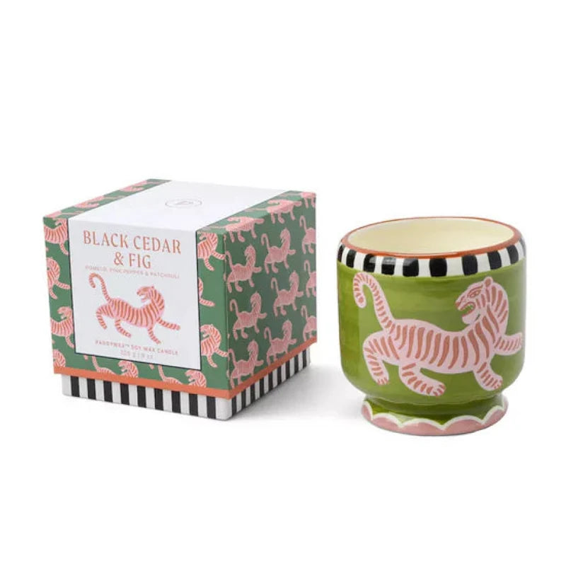 Bougie parfumée « Black Tiger » Adopo Paddywax - Cèdre noir et figue