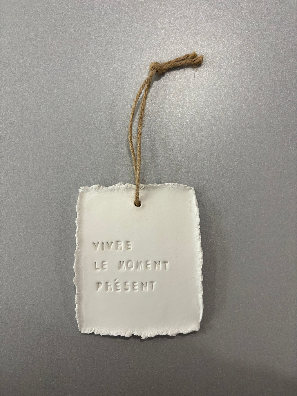Plaque à message en argile S - à suspendre ou à poser - plusieurs phrases disponibles