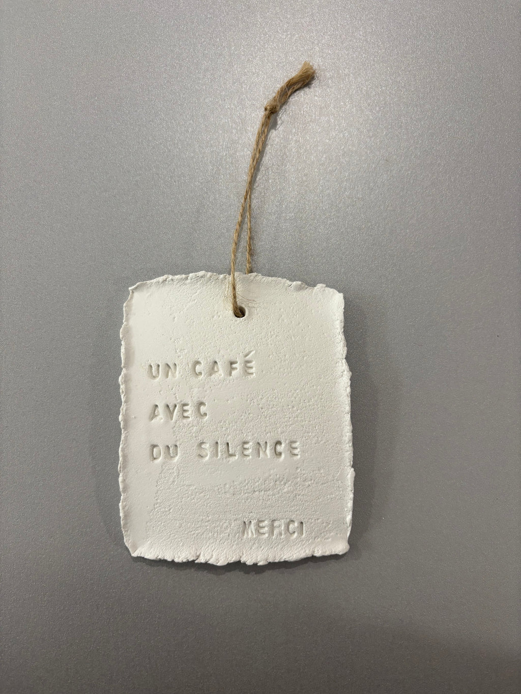 Plaque à message en argile S - à suspendre ou à poser - plusieurs phrases disponibles