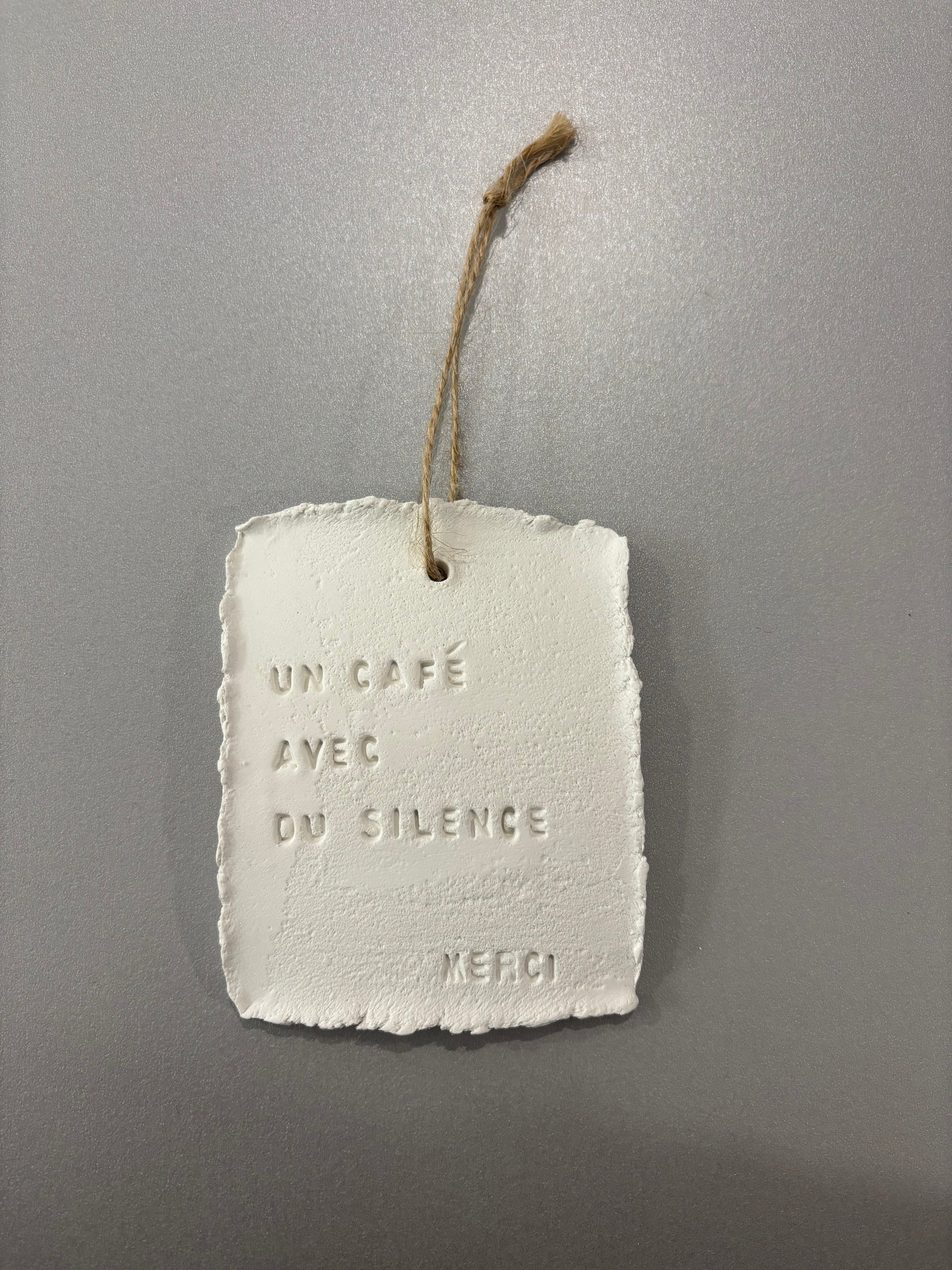 Plaque à message en argile S - à suspendre ou à poser - plusieurs phrases disponibles