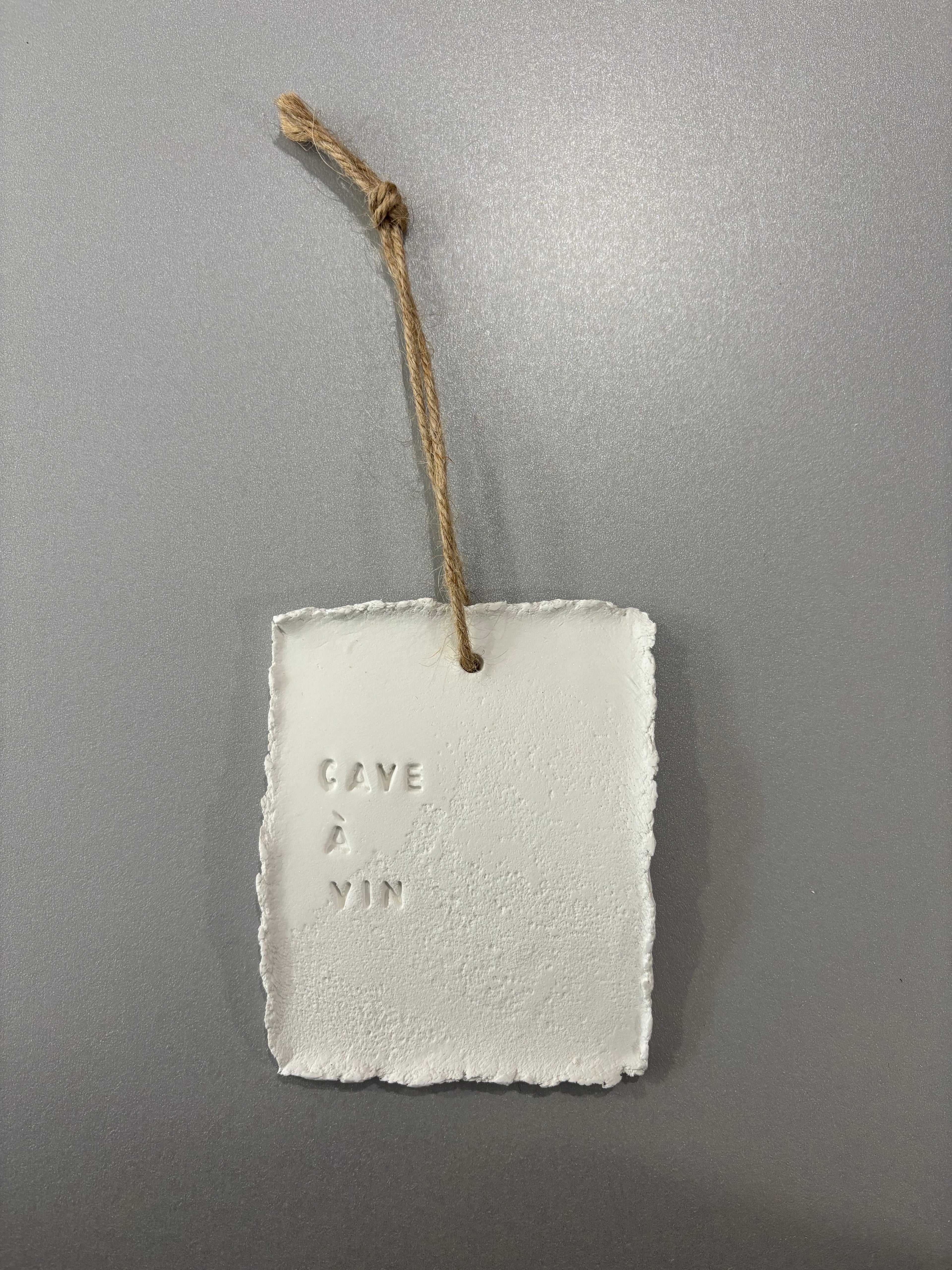 Plaque à message en argile S - à suspendre ou à poser - plusieurs phrases disponibles