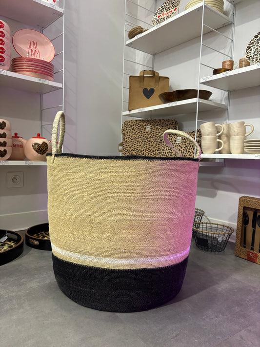 Panier BAOBAB « Dia » - Beige et noir
