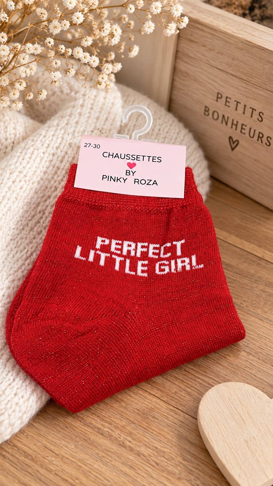 Chaussettes à paillettes « Perfect little girl » - différentes tailles enfants disponibles