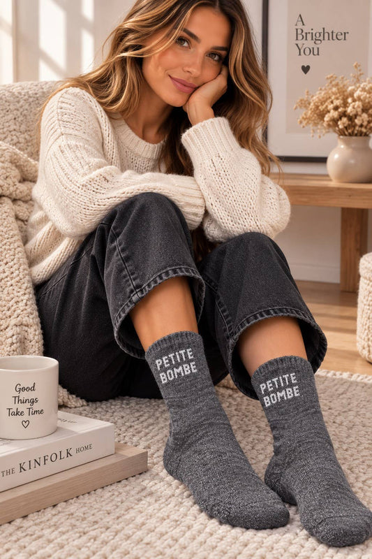 Chaussettes à paillettes « Petite bombe » - gris